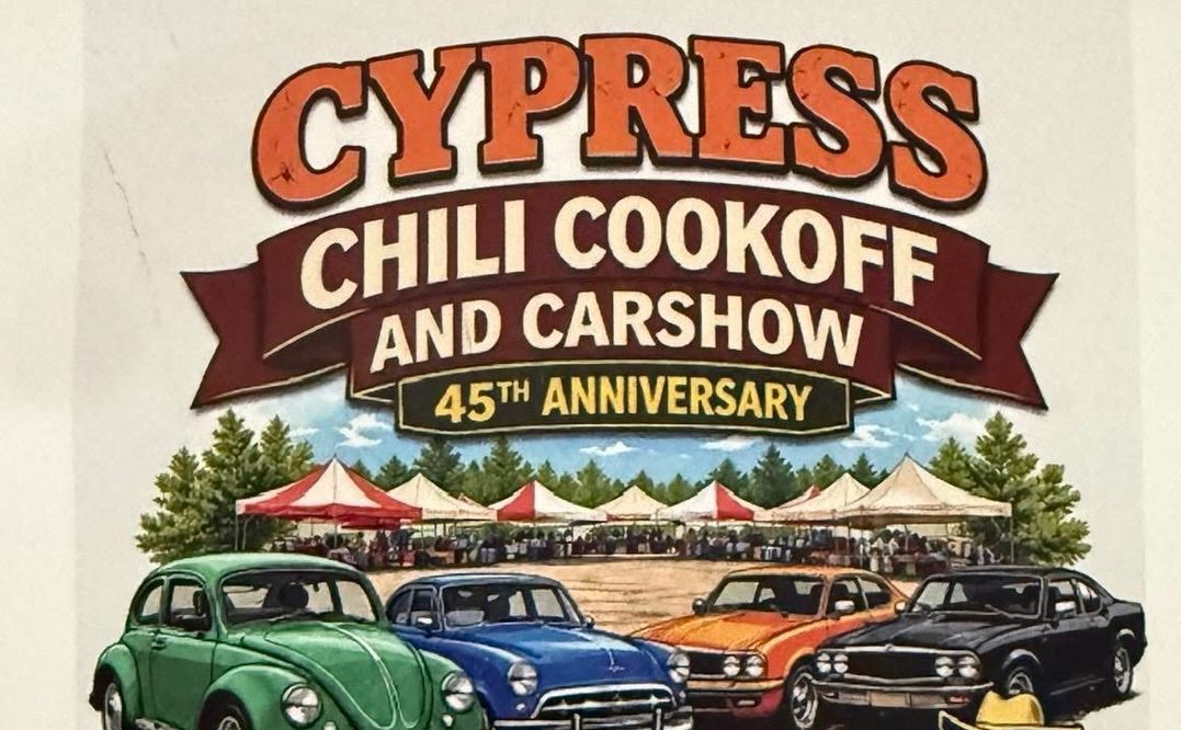 Cypress Car Show Chili Cook-Off partial flyer September 2026
